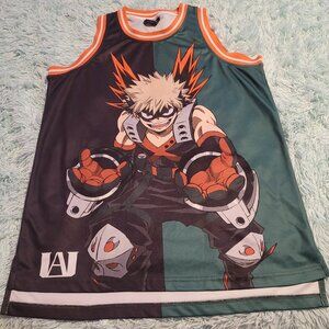 Hot Topic My Hero Academia Basketball Jersey Bakudo Sleeveless Crew Neck Size S